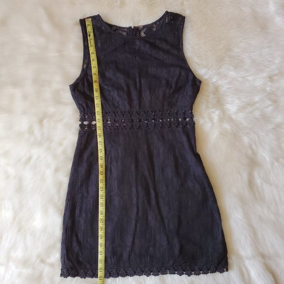 Free People Black Lace Waist Cutout Shift Dress Size M - Picture 16 of 16